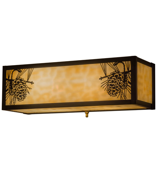 Meyda Tiffany Winter Pine 161521 Bath Vanity Light 16 in. wide - Craftsman Brown