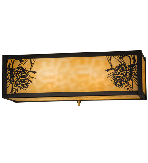 Meyda Tiffany Winter Pine 161521 Bath Vanity Light 16 in. wide - Craftsman Brown