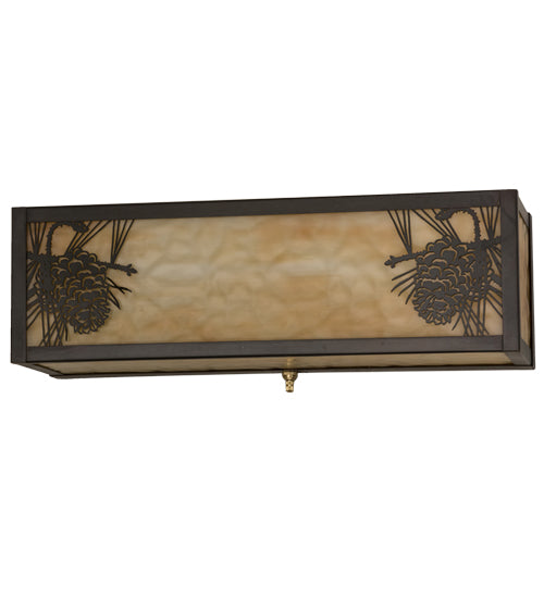 Meyda Tiffany Winter Pine 161521 Bath Vanity Light 16 in. wide - Craftsman Brown