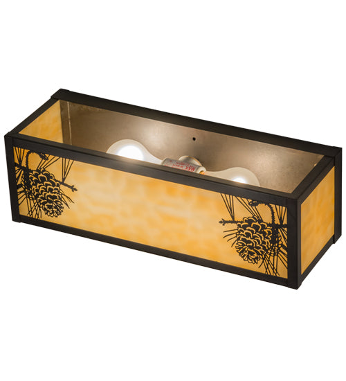 Meyda Tiffany Winter Pine 161521 Bath Vanity Light 16 in. wide - Craftsman Brown