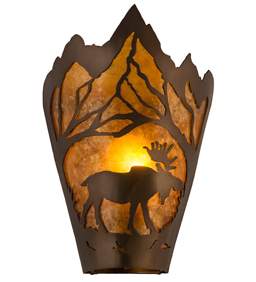 Meyda Tiffany Moose At Dawn 161605 Wall Light - Antique Copper