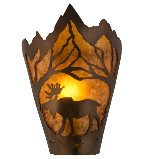 Meyda Tiffany Moose At Dawn 161606 Wall Light - Antique Copper