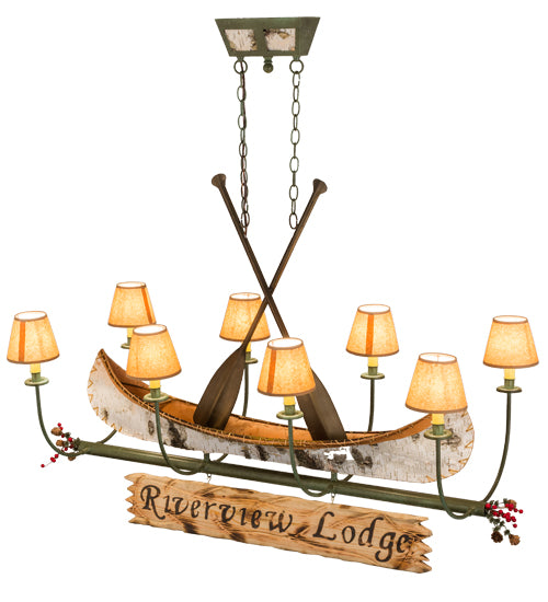 Meyda Tiffany Personalized 161863 Chandelier Light - Natural Wood,Tarnished Copper