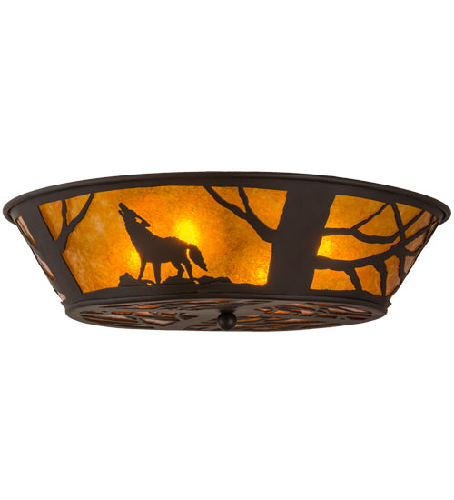 Meyda Tiffany Northwoods Wolf On The Loose 162070 Ceiling Light - Oil Rubbed Bronze