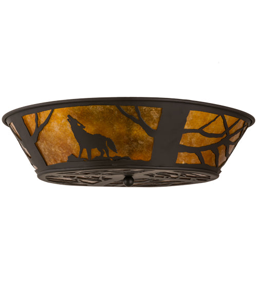 Meyda Tiffany Northwoods Wolf On The Loose 162070 Ceiling Light - Oil Rubbed Bronze