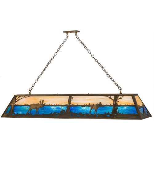 Meyda Tiffany Moose At Lake 162207 Pendant Light - Antique Copper
