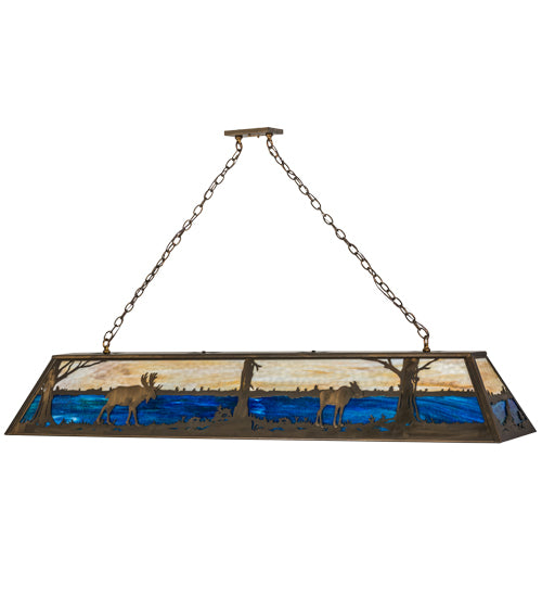 Meyda Tiffany Moose At Lake 162207 Pendant Light - Antique Copper