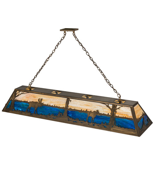 Meyda Tiffany Moose At Lake 162207 Pendant Light - Antique Copper