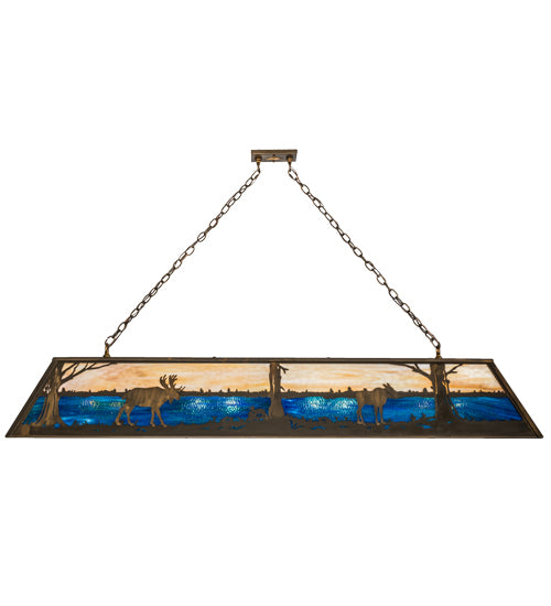 Meyda Tiffany Moose At Lake 162207 Pendant Light - Antique Copper