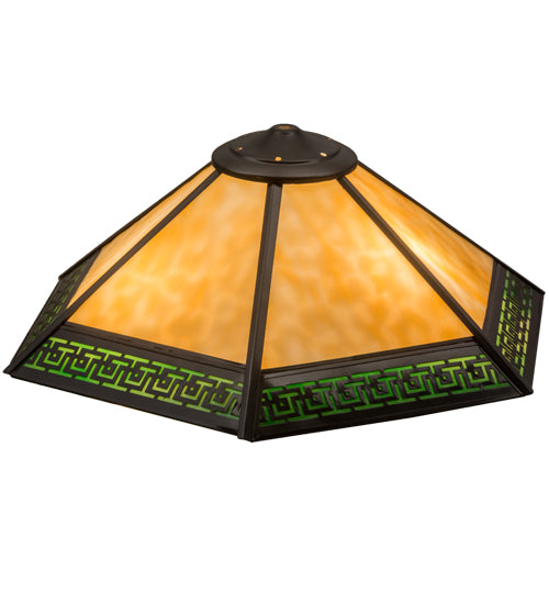 Meyda Tiffany Lighting 162464 Greek Key Mission Shade Lamp Shade Bronze / Dark