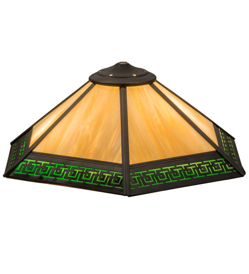 Meyda Tiffany Lighting 162466 Greek Key Mission Shade Lamp Shade Bronze / Dark