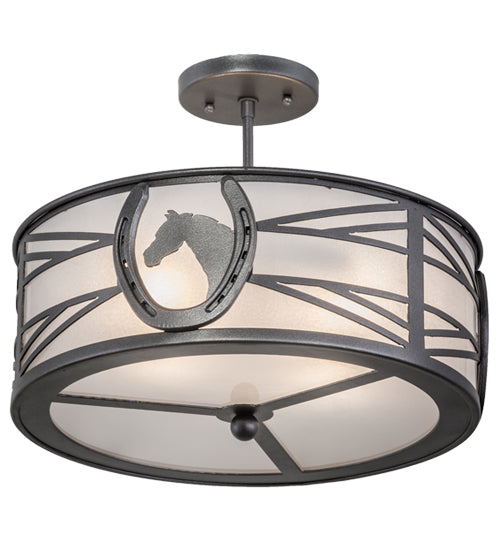 Meyda Tiffany Horseshoe 162606 Ceiling Light - Pewter