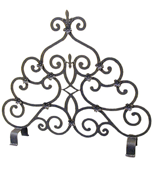 Meyda Tiffany Lighting 162714 Fleur De Lys Fireplace Screen Home Decor Bronze / Dark