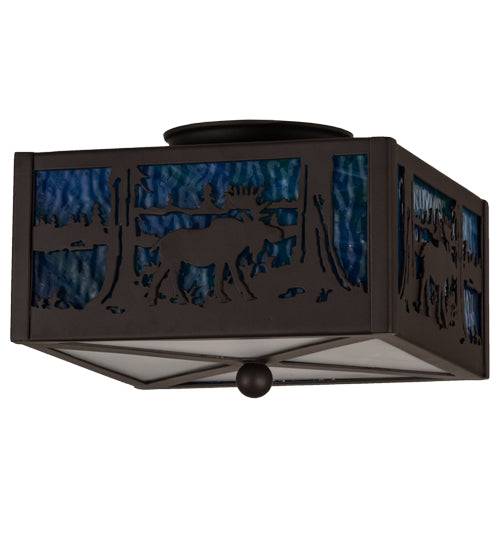 Meyda Tiffany Moose At Lake 163101 Ceiling Light - Oil Rubbed Bronze
