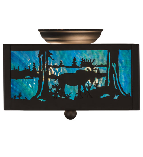 Meyda Tiffany Moose At Lake 163101 Ceiling Light - Oil Rubbed Bronze