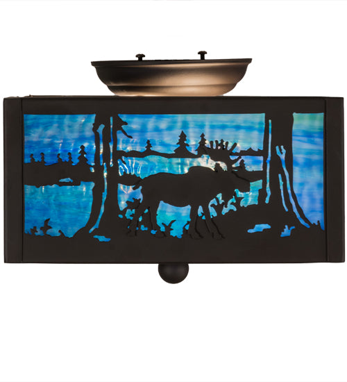 Meyda Tiffany Moose At Lake 163243 Ceiling Light - Oil Rubbed Bronze