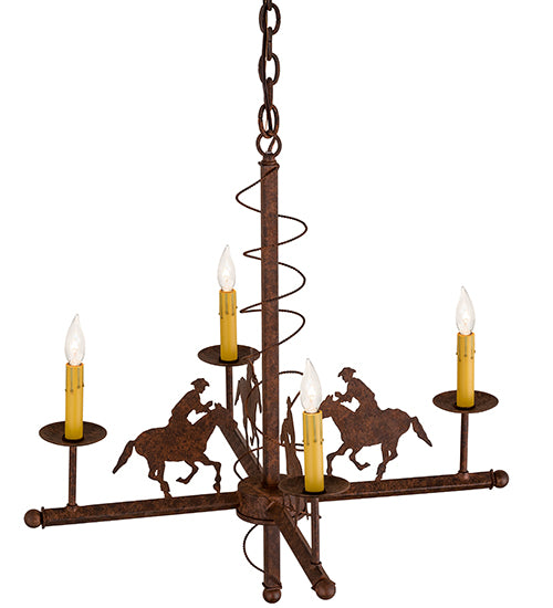 Meyda Tiffany Cowboy 163306 Chandelier Light - Rust