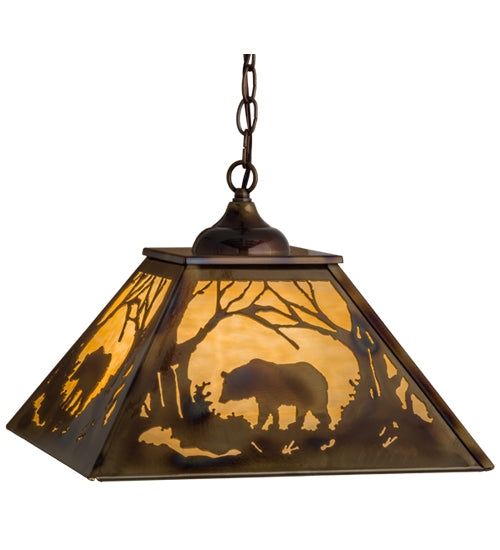 Meyda Tiffany Bear At Dawn 164001 Pendant Light - Brass Tint