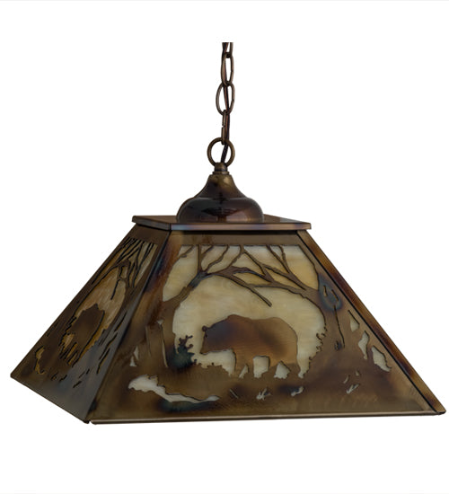 Meyda Tiffany Bear At Dawn 164001 Pendant Light - Brass Tint