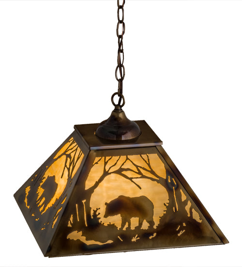 Meyda Tiffany Bear At Dawn 164001 Pendant Light - Brass Tint
