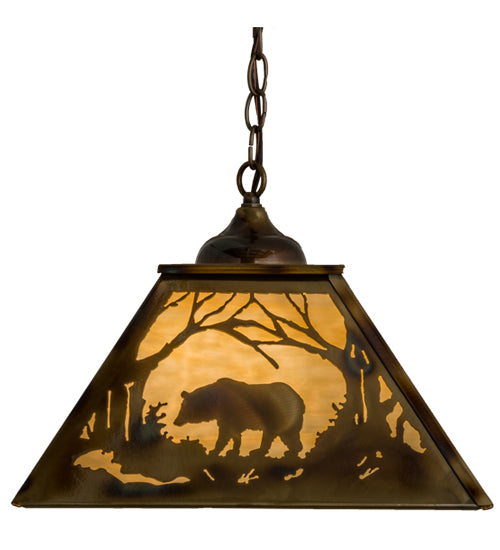 Meyda Tiffany Bear At Dawn 164001 Pendant Light - Brass Tint