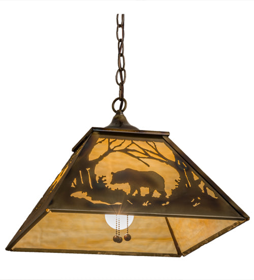 Meyda Tiffany Bear At Dawn 164001 Pendant Light - Brass Tint
