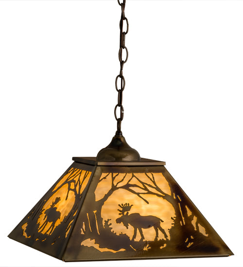 Meyda Tiffany Moose At Dawn 164023 Pendant Light - Brass Tint
