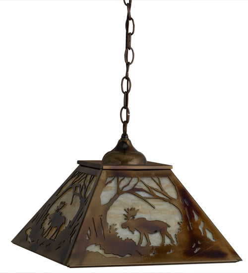 Meyda Tiffany Moose At Dawn 164023 Pendant Light - Brass Tint