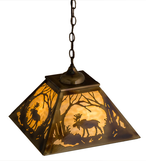 Meyda Tiffany Moose At Dawn 164023 Pendant Light - Brass Tint
