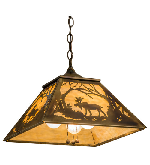 Meyda Tiffany Moose At Dawn 164023 Pendant Light - Brass Tint