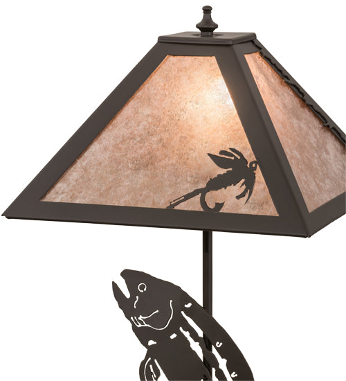 Meyda Tiffany Lighting 164182 Leaping Trout Two Light Table Lamp Lamp Bronze / Dark