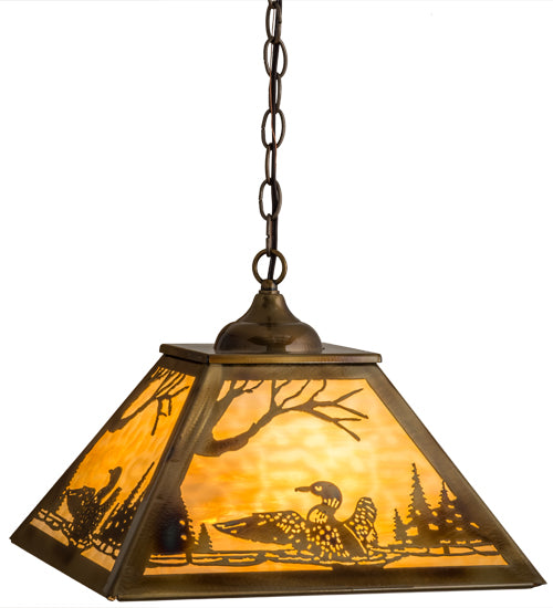 Meyda Tiffany Loon 164313 Pendant Light - Brass Tint, Burnished Brass