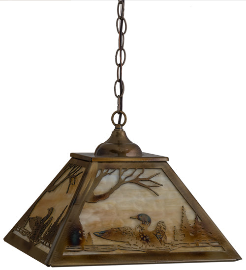 Meyda Tiffany Loon 164313 Pendant Light - Brass Tint, Burnished Brass