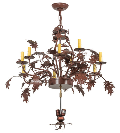 Meyda Tiffany Greenbriar Oak 165172 Chandelier Light - Rust
