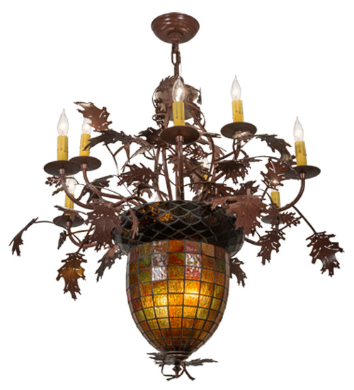 Meyda Tiffany Greenbriar Oak 165173 Chandelier Light - Rust