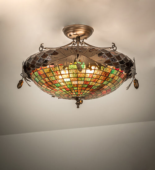 Meyda Tiffany Greenbriar Oak 16547 Ceiling Light - Antique Copper