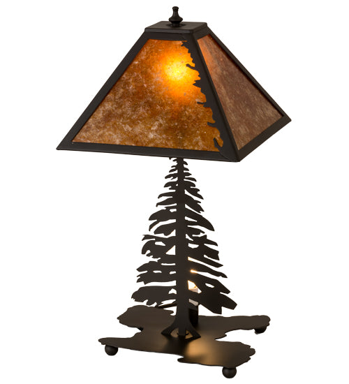 Meyda Tiffany Lighting 165588 Leaf Edge Two Light Table Lamp Lamp Bronze / Dark
