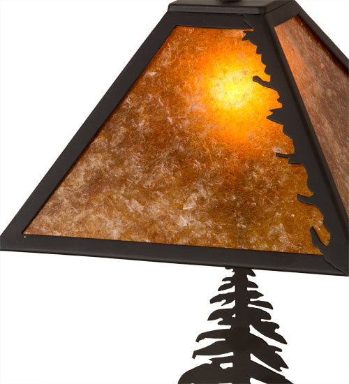 Meyda Tiffany Lighting 165588 Leaf Edge Two Light Table Lamp Lamp Bronze / Dark