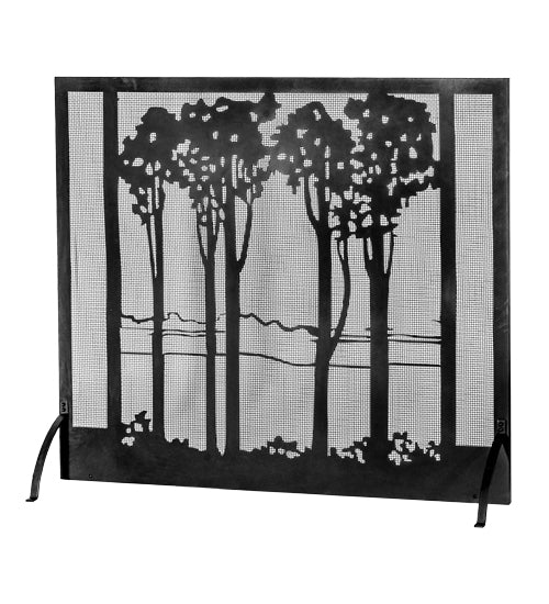 Meyda Tiffany Lighting 165940 Tall Poplars Fireplace Screen Home Decor Black