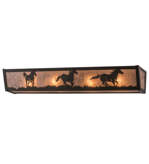 Meyda Tiffany Running Horses 165969 Bath Vanity Light 30 in. wide - Oil Rubbed Bronze