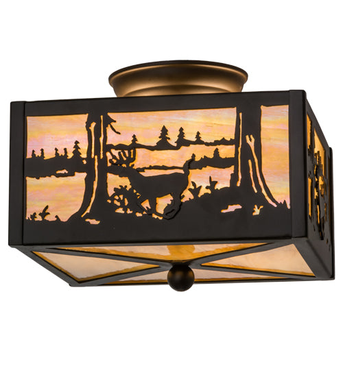Meyda Tiffany Deer At Lake 166326 Ceiling Light - Oil Rubbed Bronze