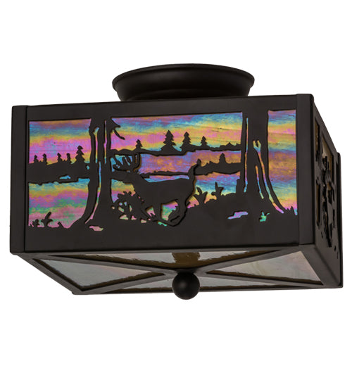 Meyda Tiffany Deer At Lake 166326 Ceiling Light - Oil Rubbed Bronze