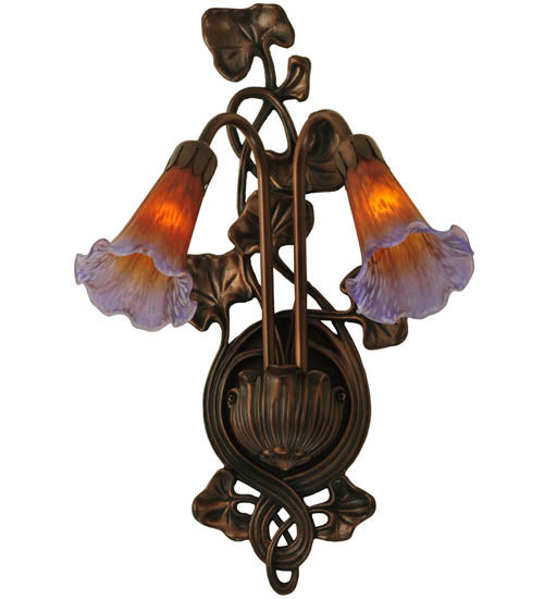 Meyda Tiffany Amber/Purple Pond Lily 16637 Wall Light - Crystal