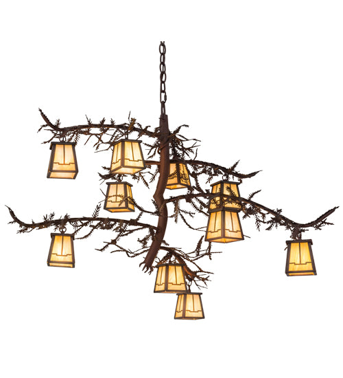 Meyda Tiffany Pine Branch 166759 Chandelier Light - Rust,Wrought Iron