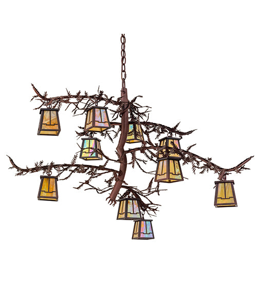 Meyda Tiffany Pine Branch 166759 Chandelier Light - Rust,Wrought Iron