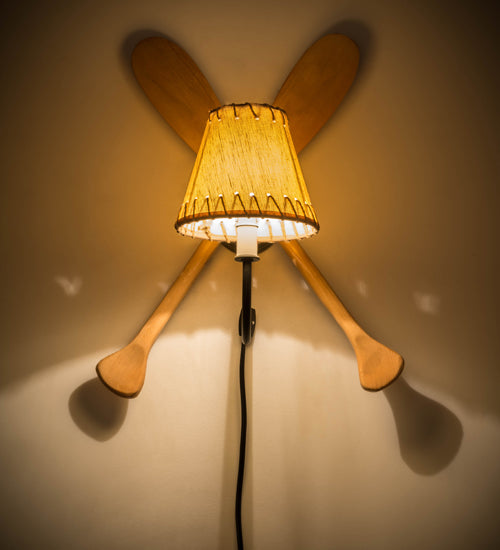 Meyda Tiffany Paddle 166831 Wall Light - Natural Wood