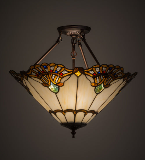 Meyda Tiffany Shell With Jewels 167056 Ceiling Light - Custom,Mahogany Bronze