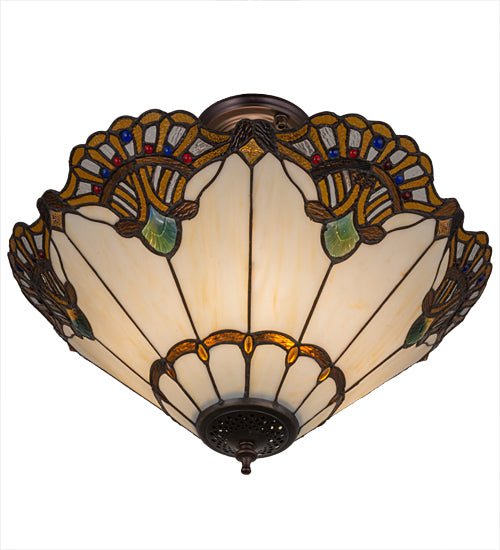 Meyda Tiffany Shell With Jewels 167056 Ceiling Light - Custom,Mahogany Bronze