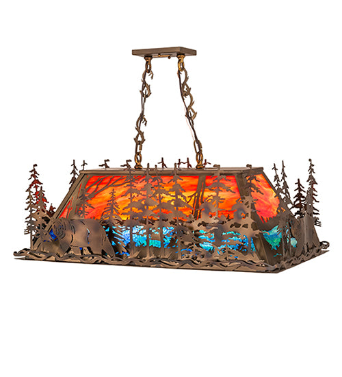Meyda Tiffany Bear Through The Trees 167084 Pendant Light - Antique Copper, Burnished