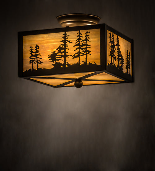 Meyda Tiffany Tall Pines 167261 Ceiling Light - Timeless Bronze